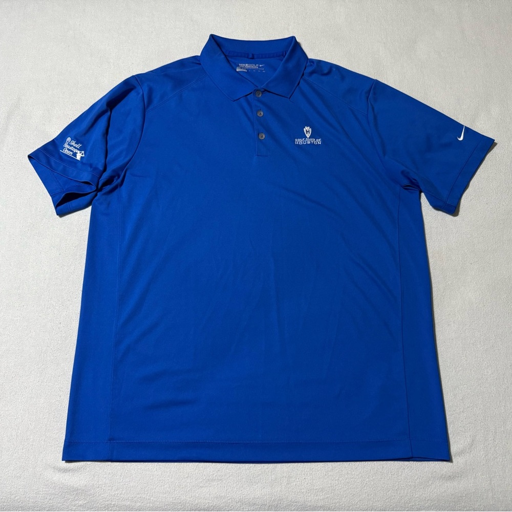 Nike‎ Golf Polo Mens 2XL Tour Performance Dri Fit Blue Shirt 100% Polyester XXL